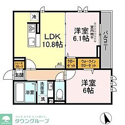 東武東上線 東武練馬駅 徒歩14分の賃貸アパート 3階2LDKの間取り