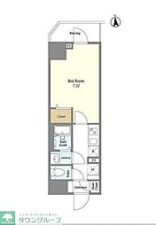 東京メトロ南北線 王子神谷駅 徒歩8分の賃貸マンション 6階1Kの間取り