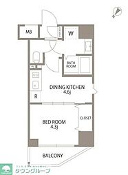 JR京浜東北・根岸線 赤羽駅 徒歩5分の賃貸マンション 6階1DKの間取り