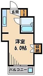 ガーデンパレス1 ワンルームの間取図画像
