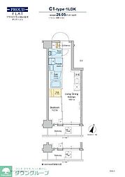 プラウドフラット西日暮里ディアージュ 1LDKの間取図画像