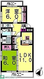 ネクサス東領家 2LDKの間取図画像