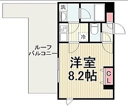 フュージョナル王子リコット 1Kの間取図画像