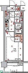 ハーモニーレジデンス東京アーバンスクエア#002 1Kの間取図画像