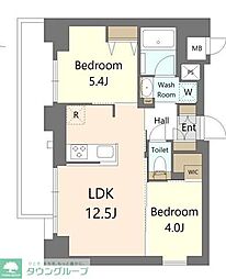 S-RESIDENCE王子enable 2LDKの間取図画像