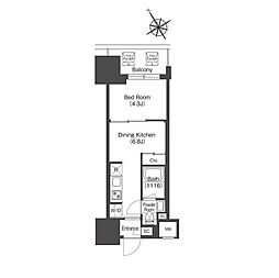 COMFORIALIV板橋 1DKの間取図画像