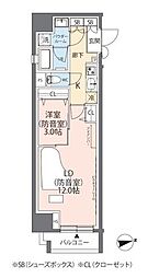 MUSISION板橋駅前 2Kの間取図画像