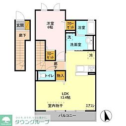 コーワ・ルミエール参番館 1LDKの間取図画像