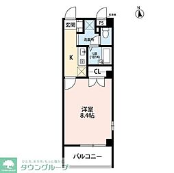 アンプルールフェールYoshida 1Kの間取図画像