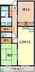 ラ・メールパレ蕨 2LDKの間取図画像