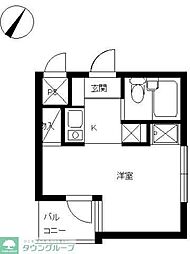 スカイコート西川口5 ワンルームの間取図画像