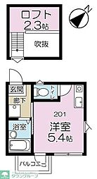 イーストハイム ワンルームの間取図画像