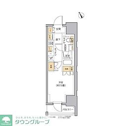 リビオメゾン田端 1Kの間取図画像