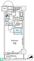 アジールコート山手動坂 1Kの間取図画像
