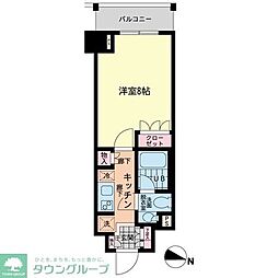 エスティメゾン赤羽 1Kの間取図画像
