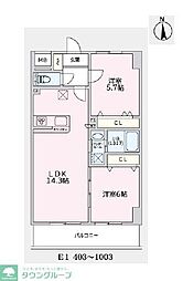 ノーストラスト 2LDKの間取図画像