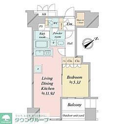 ウエストパークタワー池袋 1LDKの間取図画像