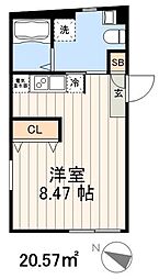 ルミナス十条 ワンルームの間取図画像