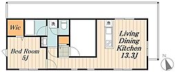 シャルール 1LDKの間取図画像