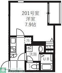 ベル・ノワール王子 1Kの間取図画像