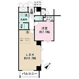 ファインクレスト健和 1LDKの間取図画像