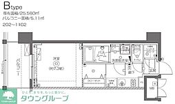 ZOOM王子神谷 1Kの間取図画像