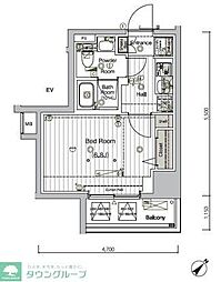 MAXIV CROS 川口並木 1Kの間取図画像