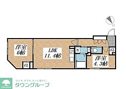 CREAL文京千石II 2LDKの間取図画像