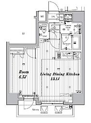 メイクスデザイン三ノ輪 3階1LDKの間取り