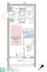 アーバネックス文京小石川 5階1LDKの間取り