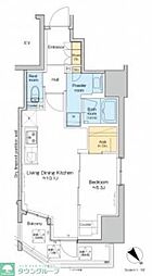 プラウドフラット文京千駄木 5階1LDKの間取り