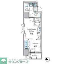 パークアクシス小伝馬町 12階1LDKの間取り