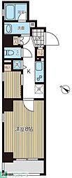 オーキッドレジデンス東日本橋 6階1Kの間取り
