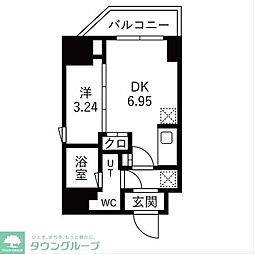 TRADIS森下 1階1DKの間取り