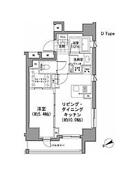 パークハビオ八丁堀 8階1LDKの間取り