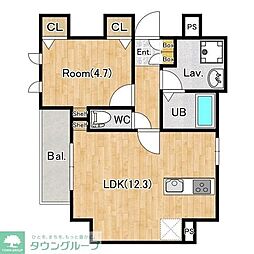 ジーグランデ森下 5階1LDKの間取り