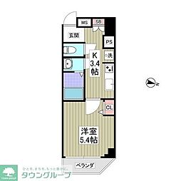 スペランツァ日本橋 3階1Kの間取り