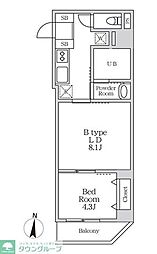 ラヴィエール錦糸公園 6階1LDKの間取り