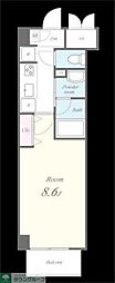 グレースランド 6階1Kの間取り