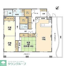 ＫＹレジデンス 6階3LDKの間取り