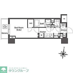 コンフォリア森下リバーサイド 4階1Kの間取り