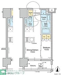 プラウドフラット亀戸ステーションプレイス 3階1DKの間取り