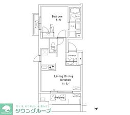 パークアクシス押上 8階1LDKの間取り
