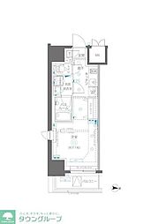 ZOOM錦糸町Parkside 8階1Kの間取り