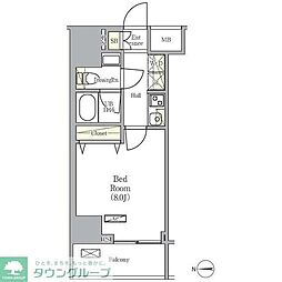 グラシアプレイス曳舟 5階1Kの間取り