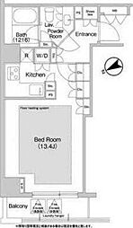 コンフォリア日本橋人形町イースト 3階ワンルームの間取り