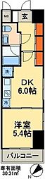 RESIDIAIRIYA 1DKの間取図画像