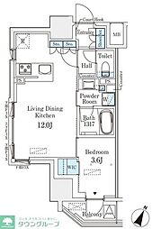 ベルファース神田神保町 1LDKの間取図画像