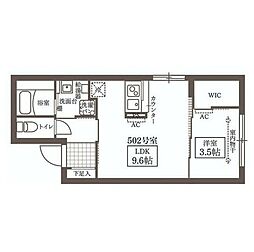 LiveFlat蔵前 1LDKの間取図画像