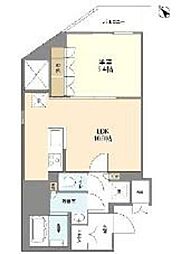 KURAMAE214 1LDKの間取図画像